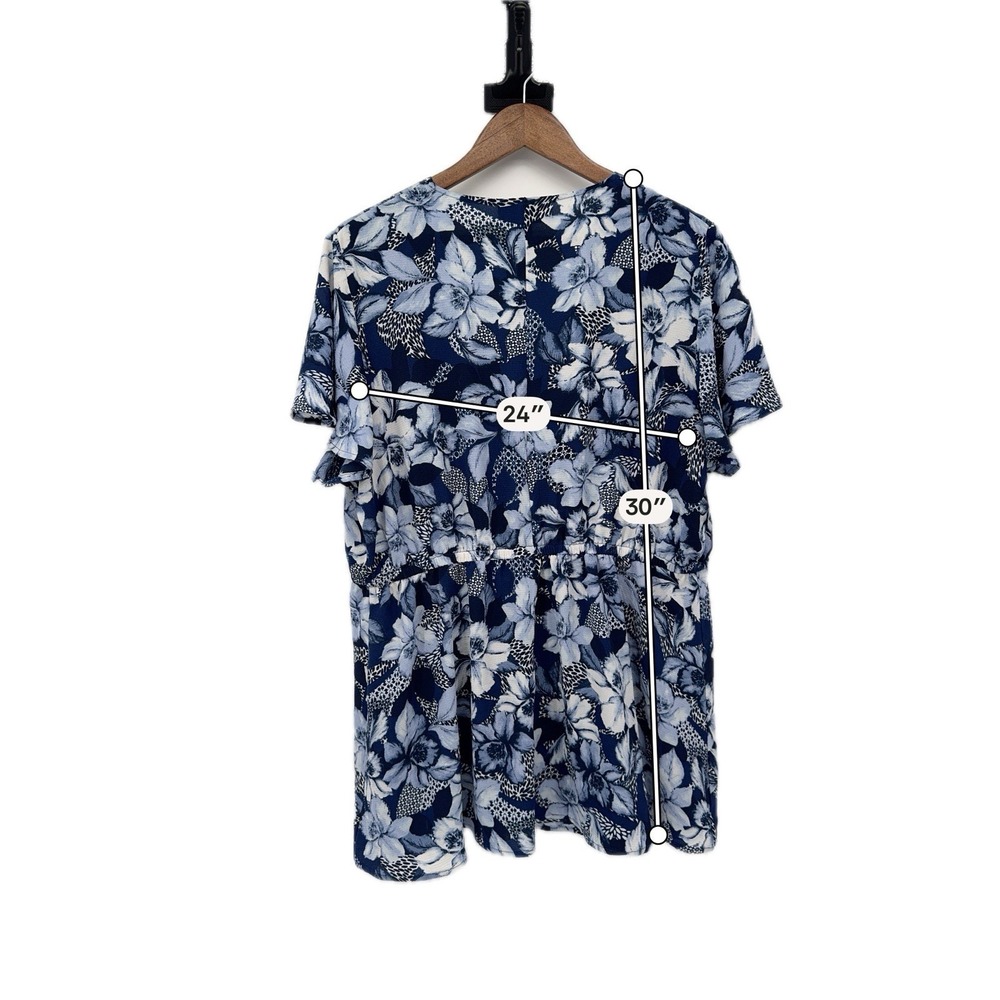 Lane Bryant Baby Doll Faux Wrap Flutter Blouse Top Plus Ruffle Sleeve Fairy 18 - Picture 4 of 9